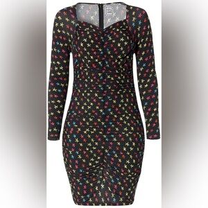 NWT Jonathan Cohen Stars Ruched Mini Dress - Size Medium